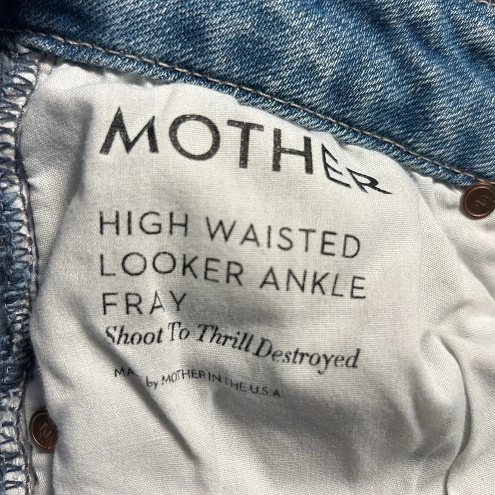 MOTHER High Waisted Looker Ankle Fray size 27